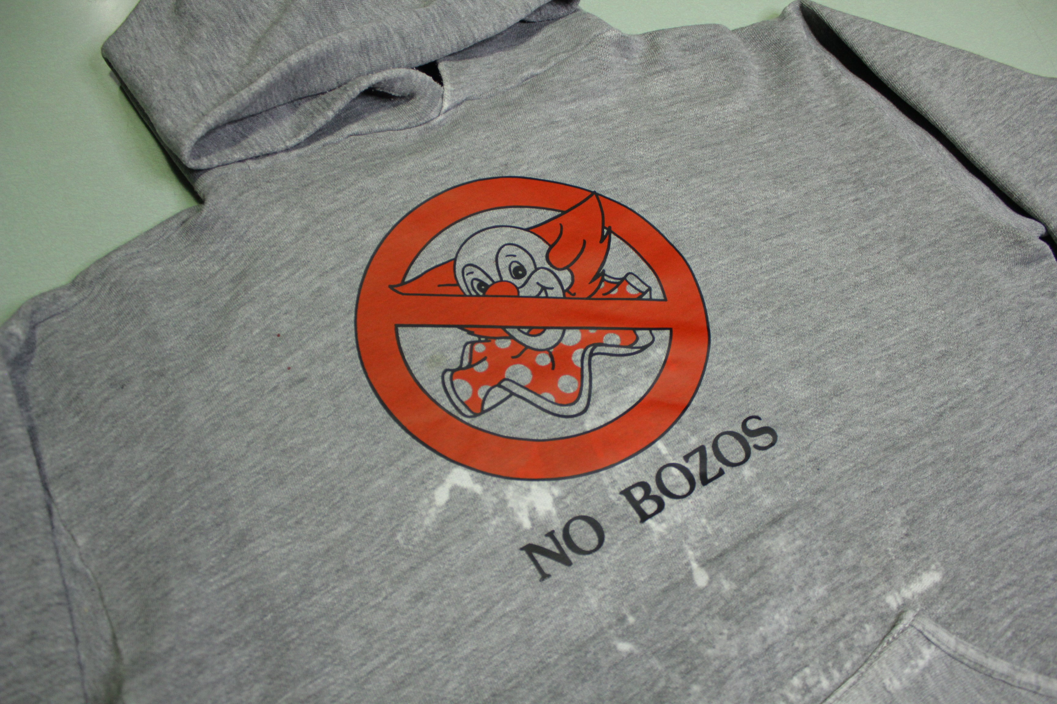 NO Bozos Vintage 80's Distressed Clown Skater Skateboard Van Halen Hoodie Sweatshirt