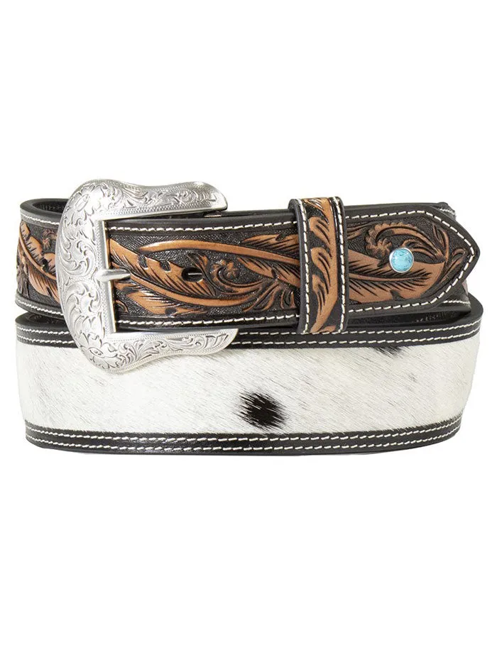 Nocona N210000401 Mens Calf Hair Belt Black