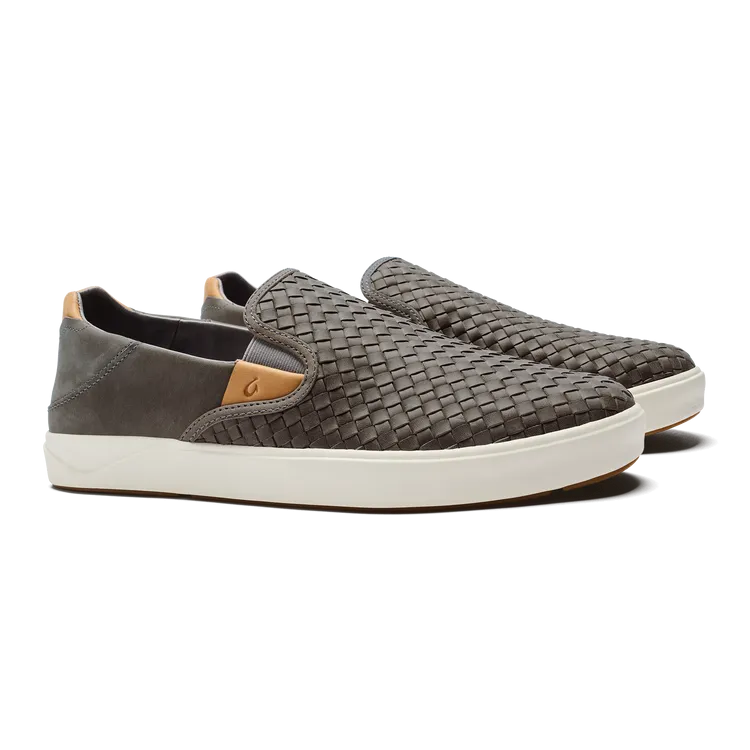 OluKai Lae'ahi Lauhala Leather Slip-On Sneakers Men's