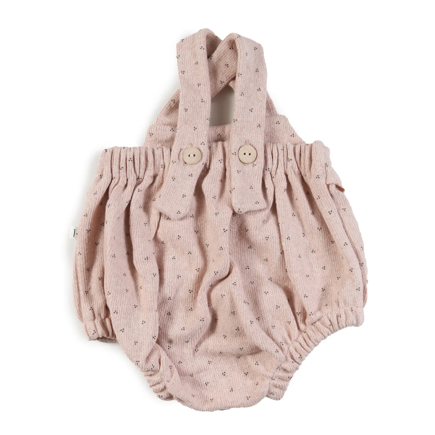 One More In The Family Nude Pink Edem Bodysuit Romper For Baby Girls