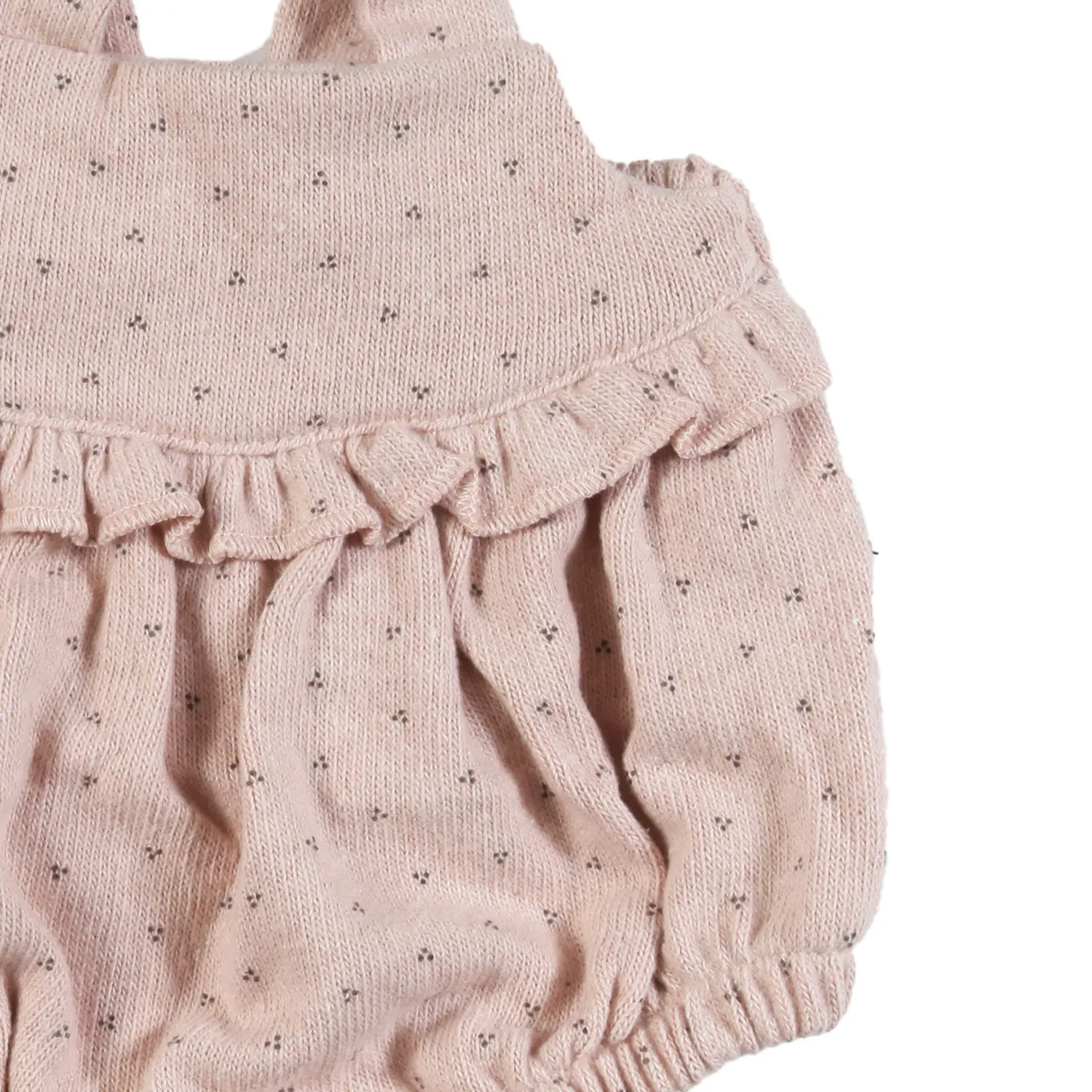 One More In The Family Nude Pink Edem Bodysuit Romper For Baby Girls