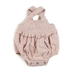 One More In The Family Nude Pink Edem Bodysuit Romper For Baby Girls