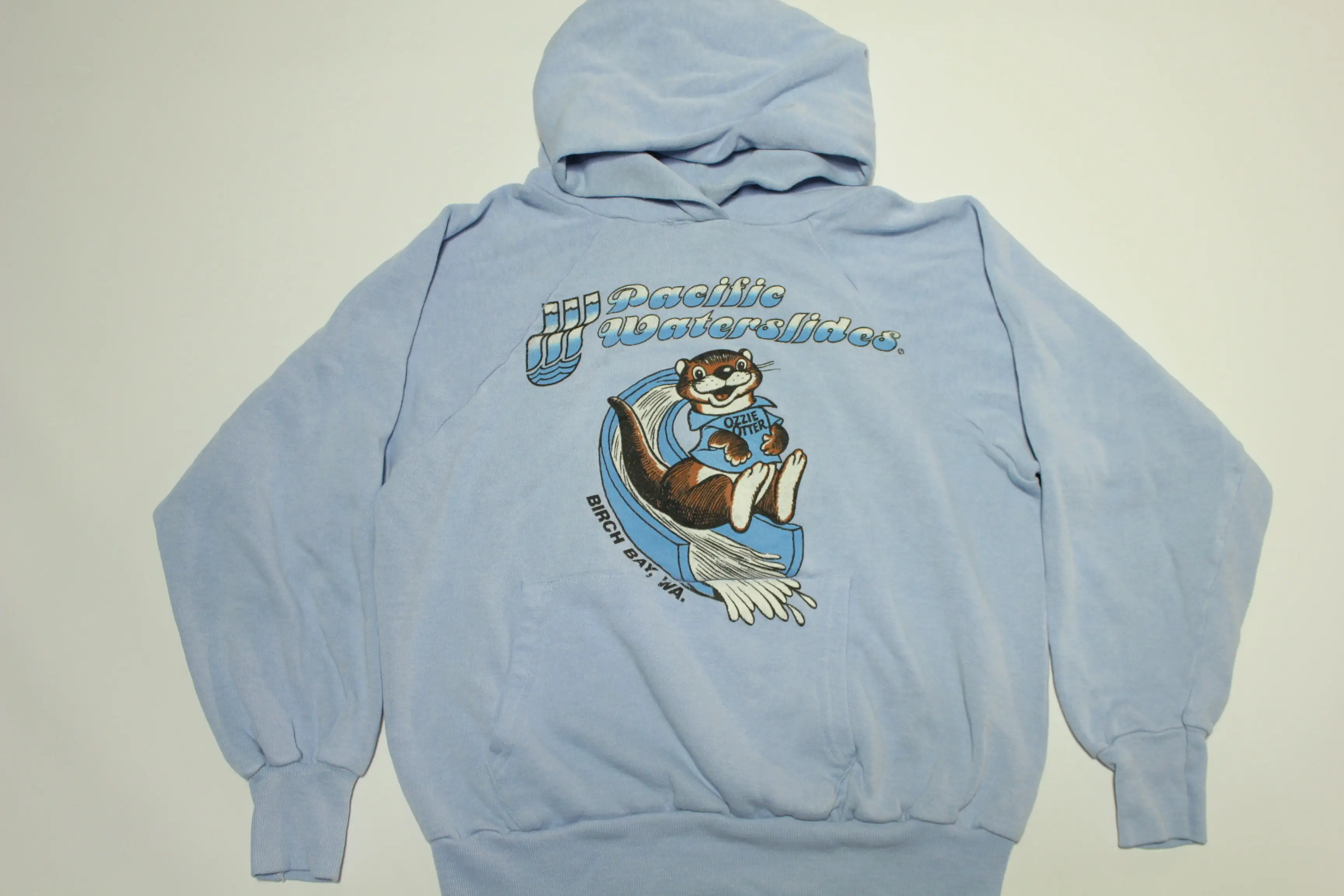 Pacific Waterslides Ozzie Otter Birch Bay Washington Vintage 80's Hoodie Sweatshirt