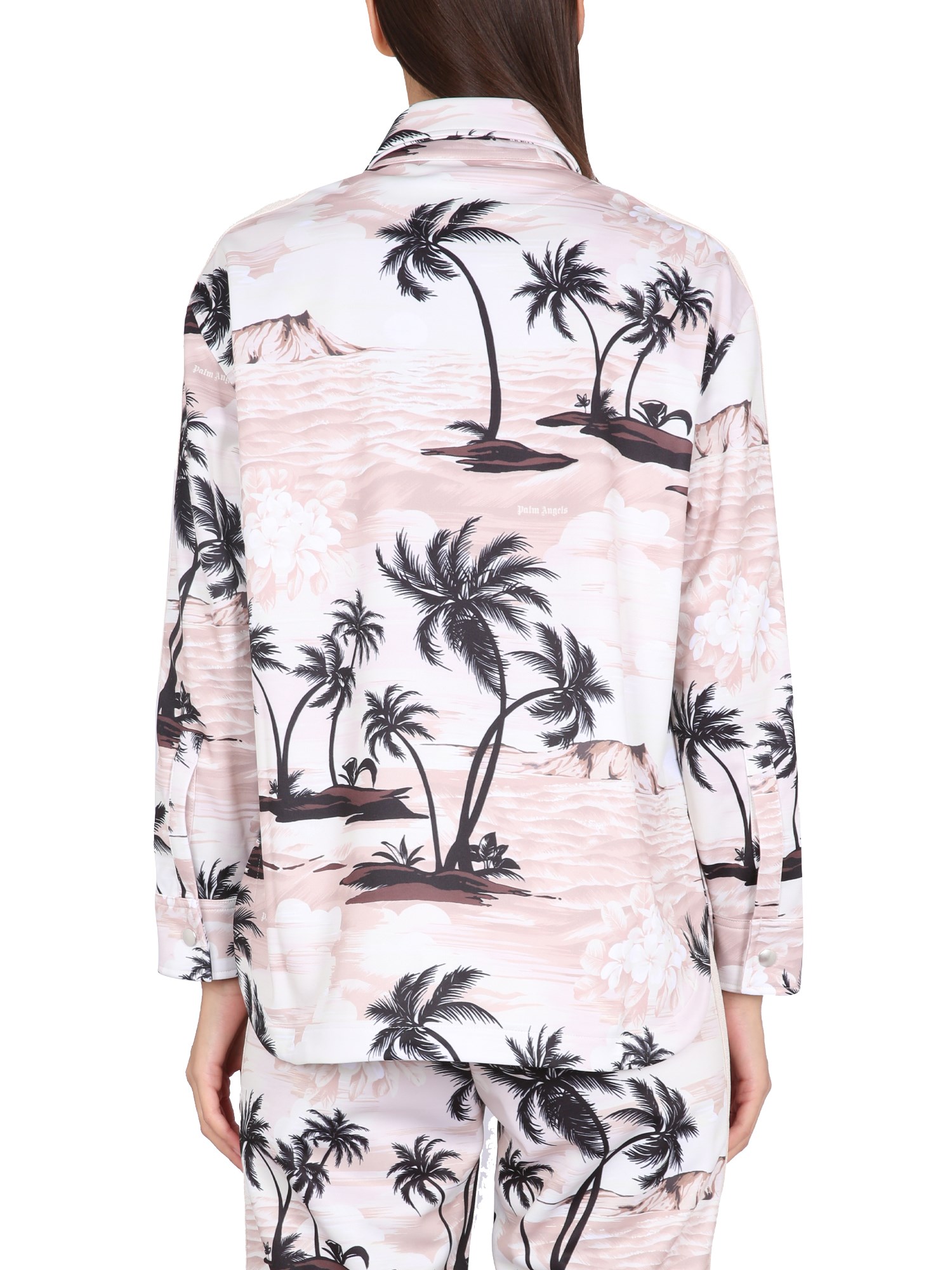 PALM ANGELS    ISLAND PRINT SPORT SHIRT