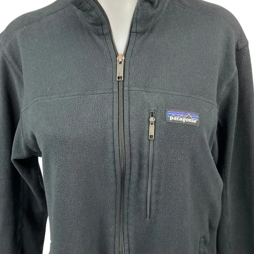 Patagonia Womens Black Iconiq Capital Zip Fleece High Neck Sweater Jacket Top M