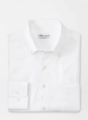 Peter Millar Collins Performance Oxford Sport Shirt: White