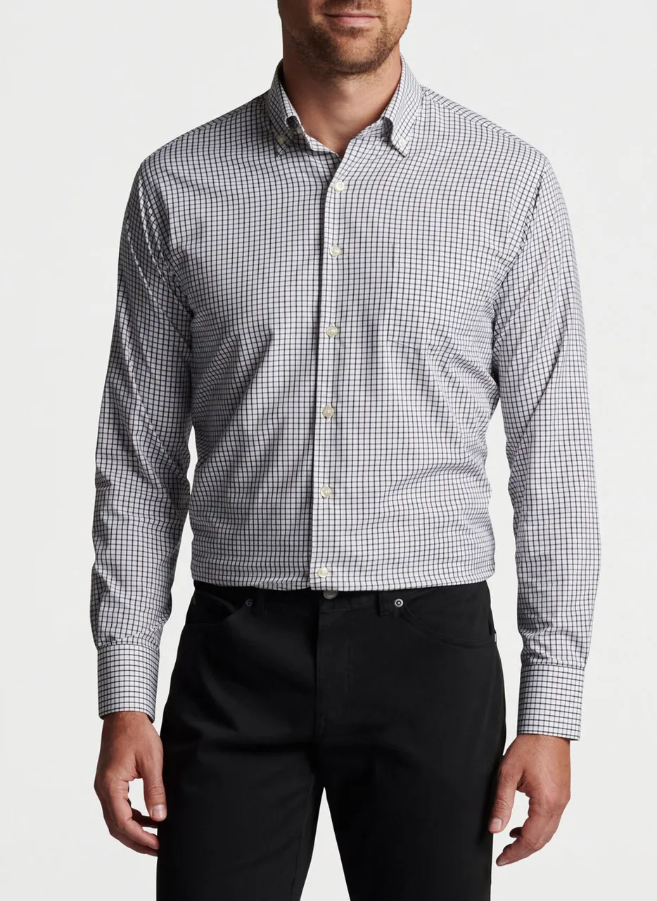 Peter Millar Hanford Performance Twill Sport Shirt: Black