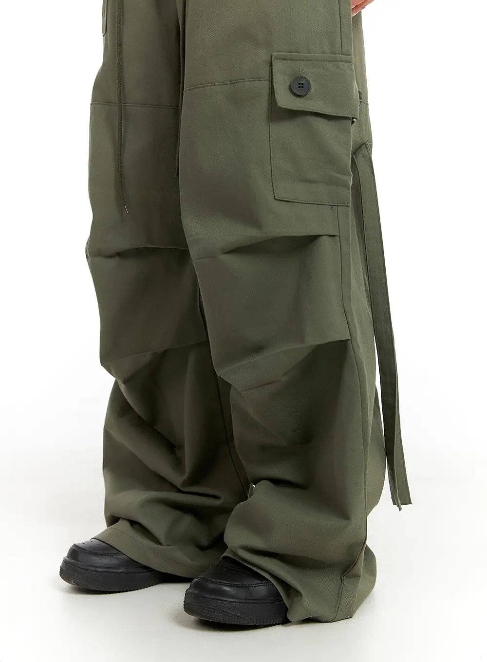 Pintuck Baggy Cargo String Pants CF429