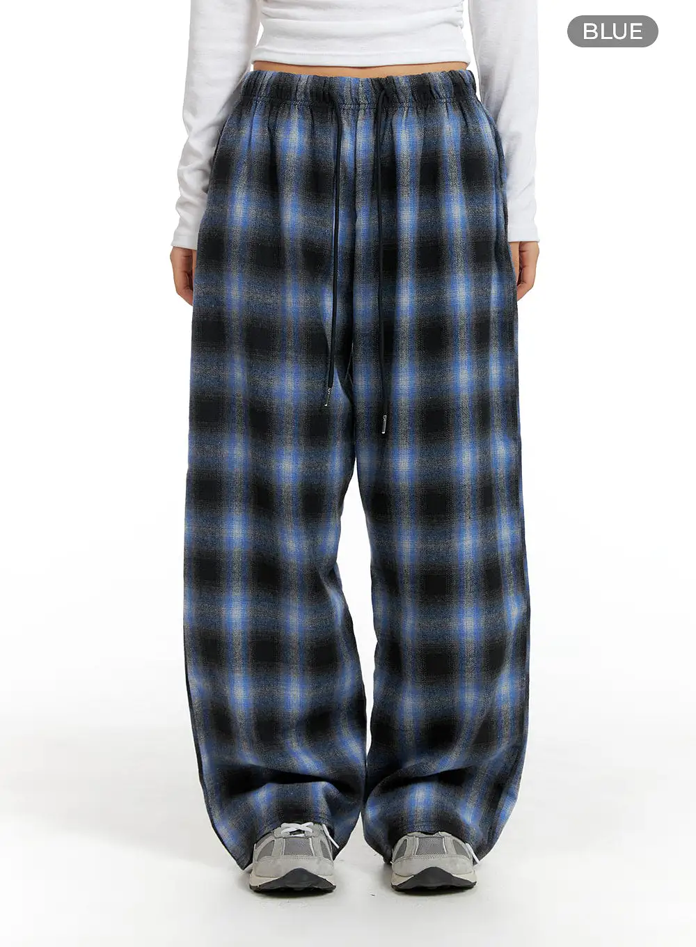 Pintuck Checkered Pants CF427