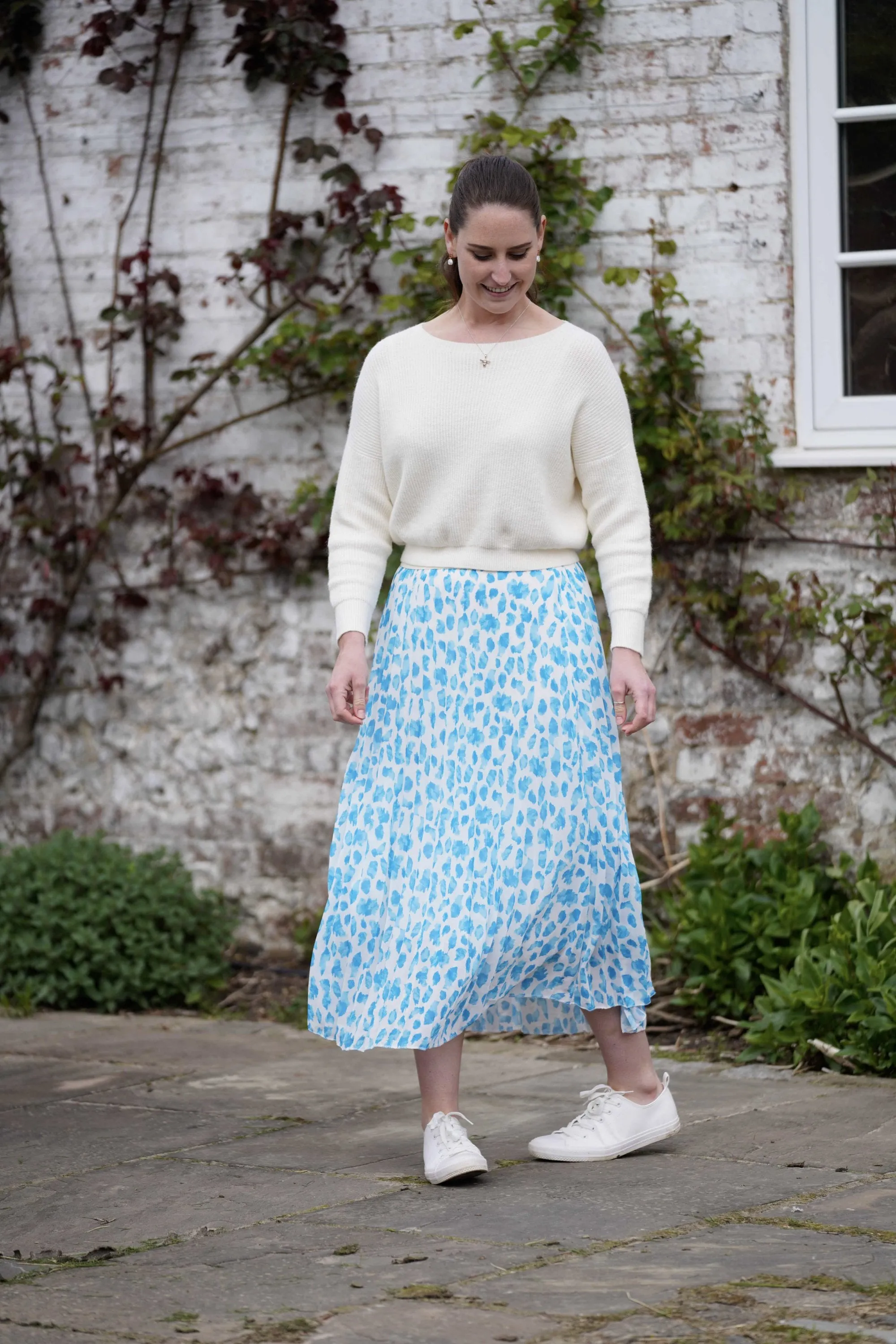 Pleated Water-Mark Skirt