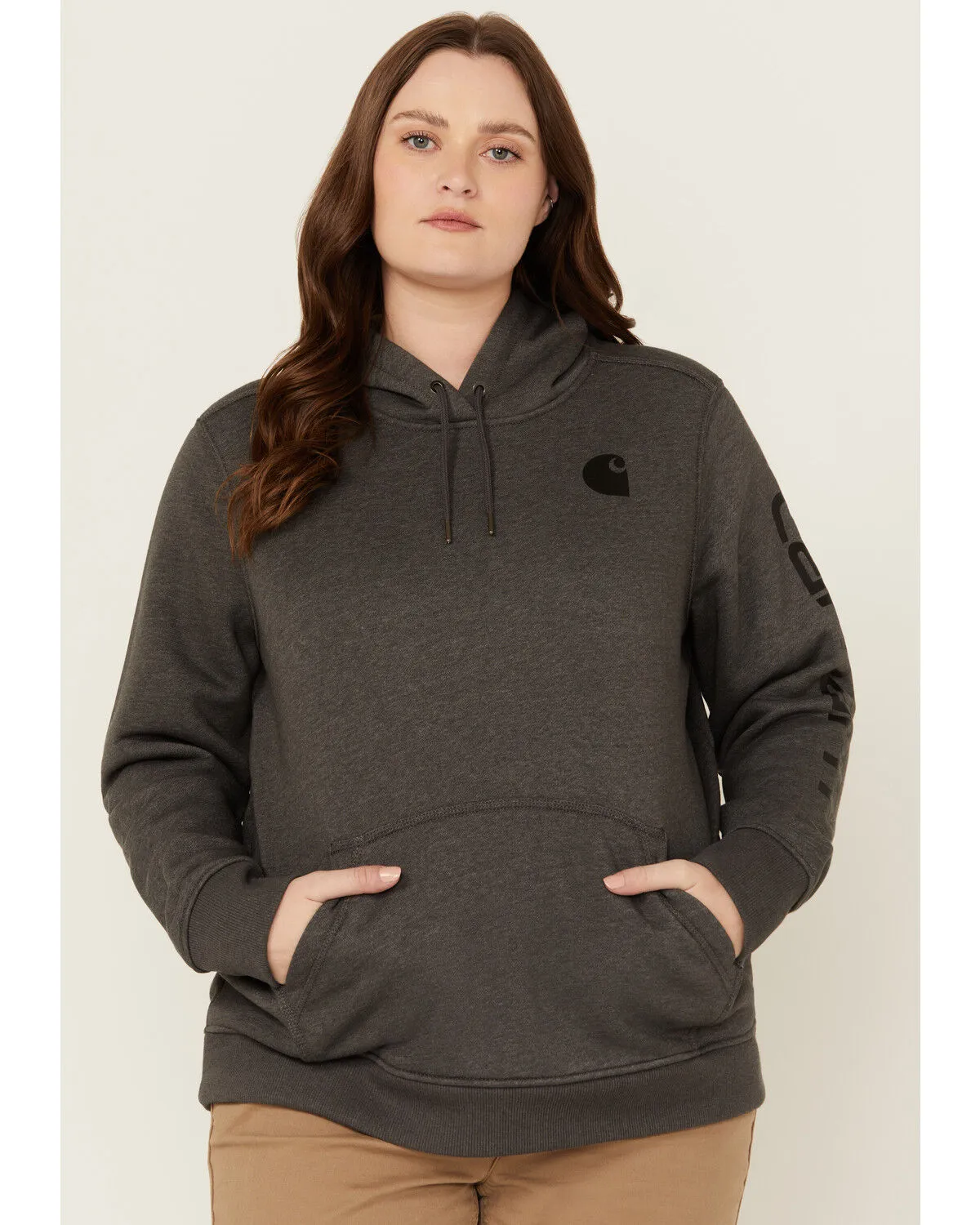 Product Name:  Carhartt Women's Relaxed Fit Midweight Logo Hooded Work Sweatshirt - Plus