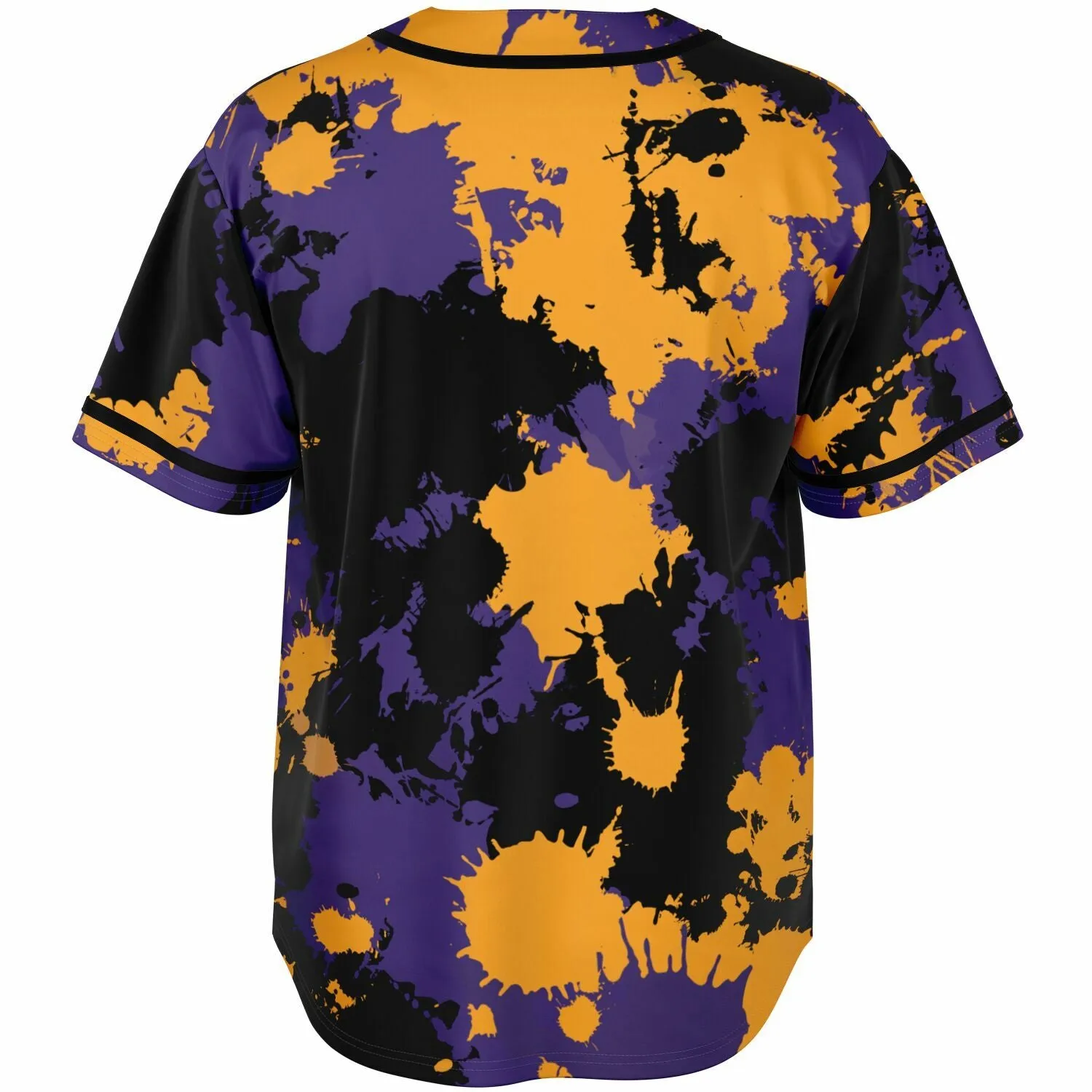 Purple Gold and Black Legends Paint Splatter Baseball Jersey