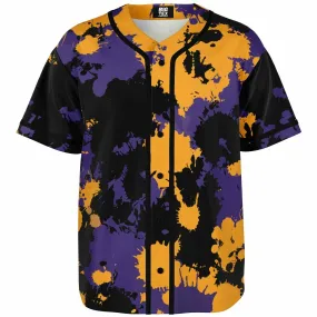 Purple Gold and Black Legends Paint Splatter Baseball Jersey