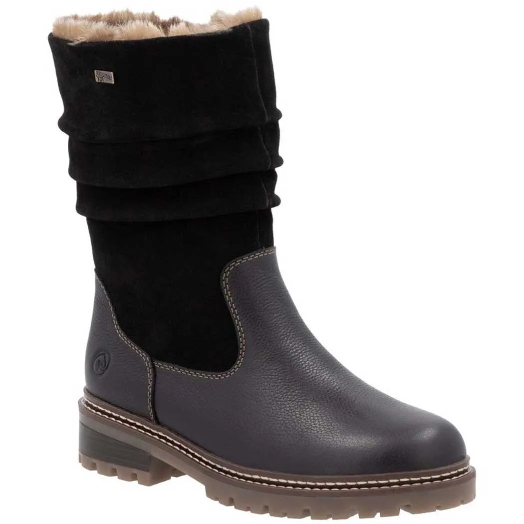 Remonte by Rieker D0B80 Mid Calf Boot Black/Black (Women's)