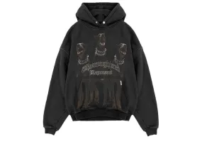 Represent Thoroughbred Oversized Hoodie Vintage Black