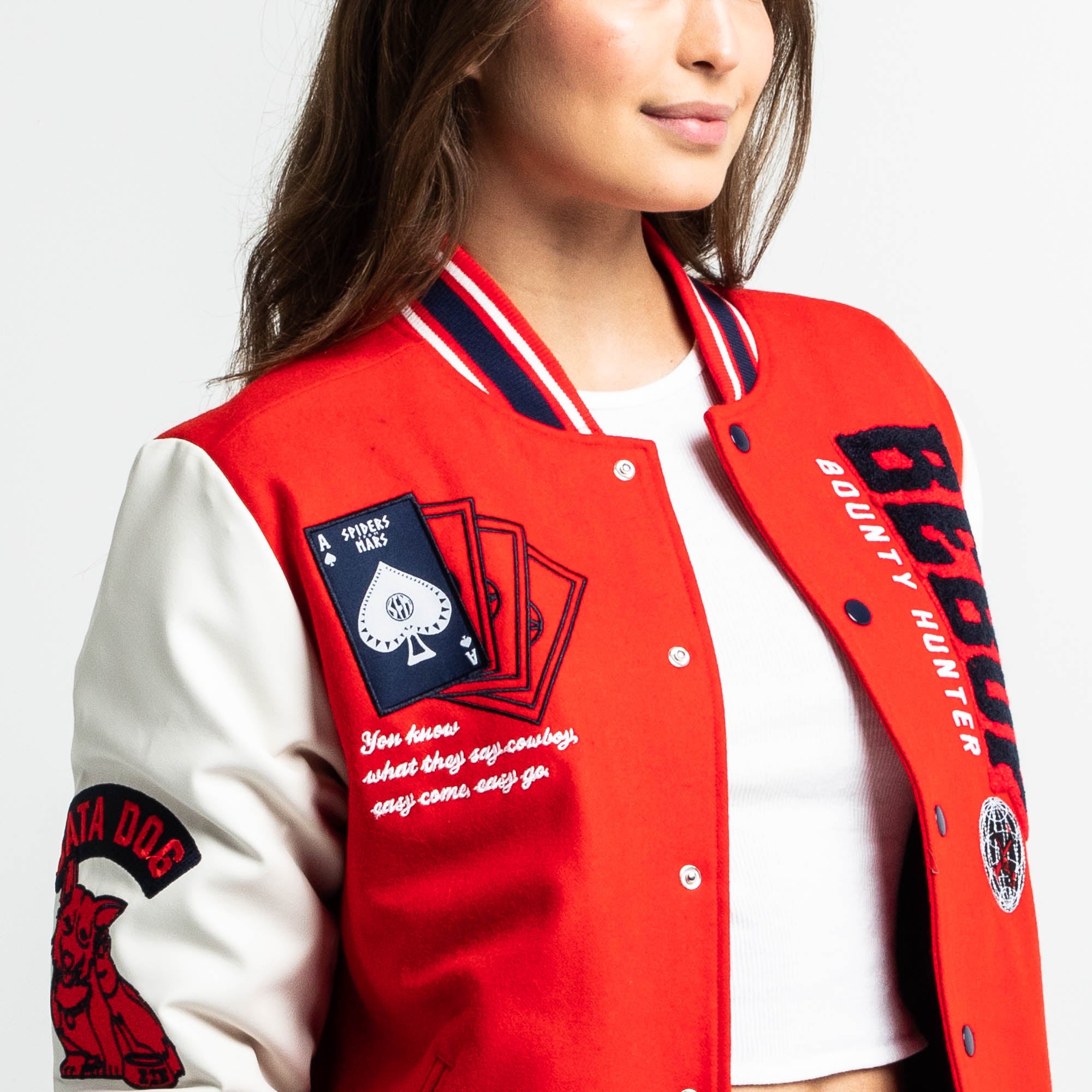 See You Space Cowboy Red Varsity Jacket