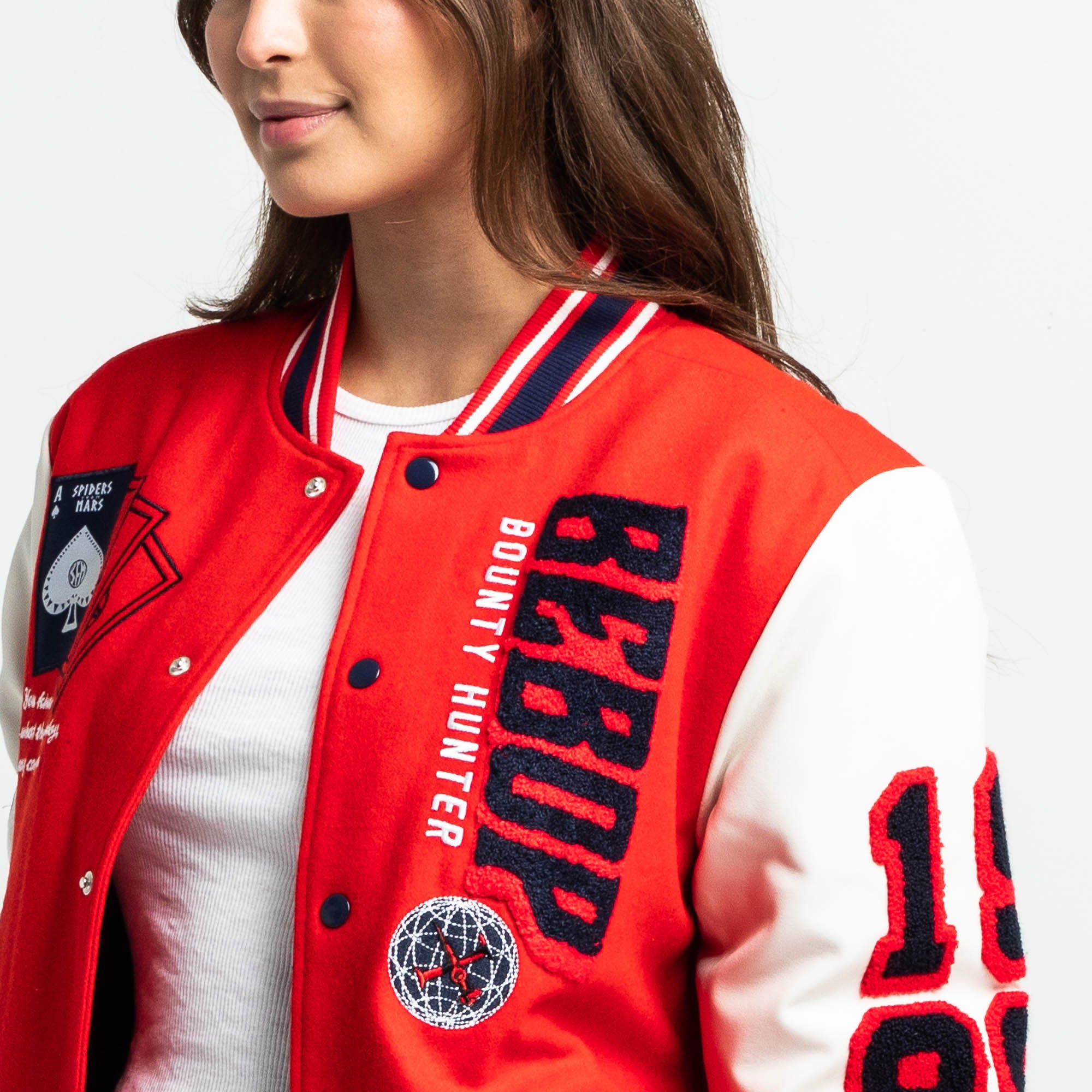 See You Space Cowboy Red Varsity Jacket