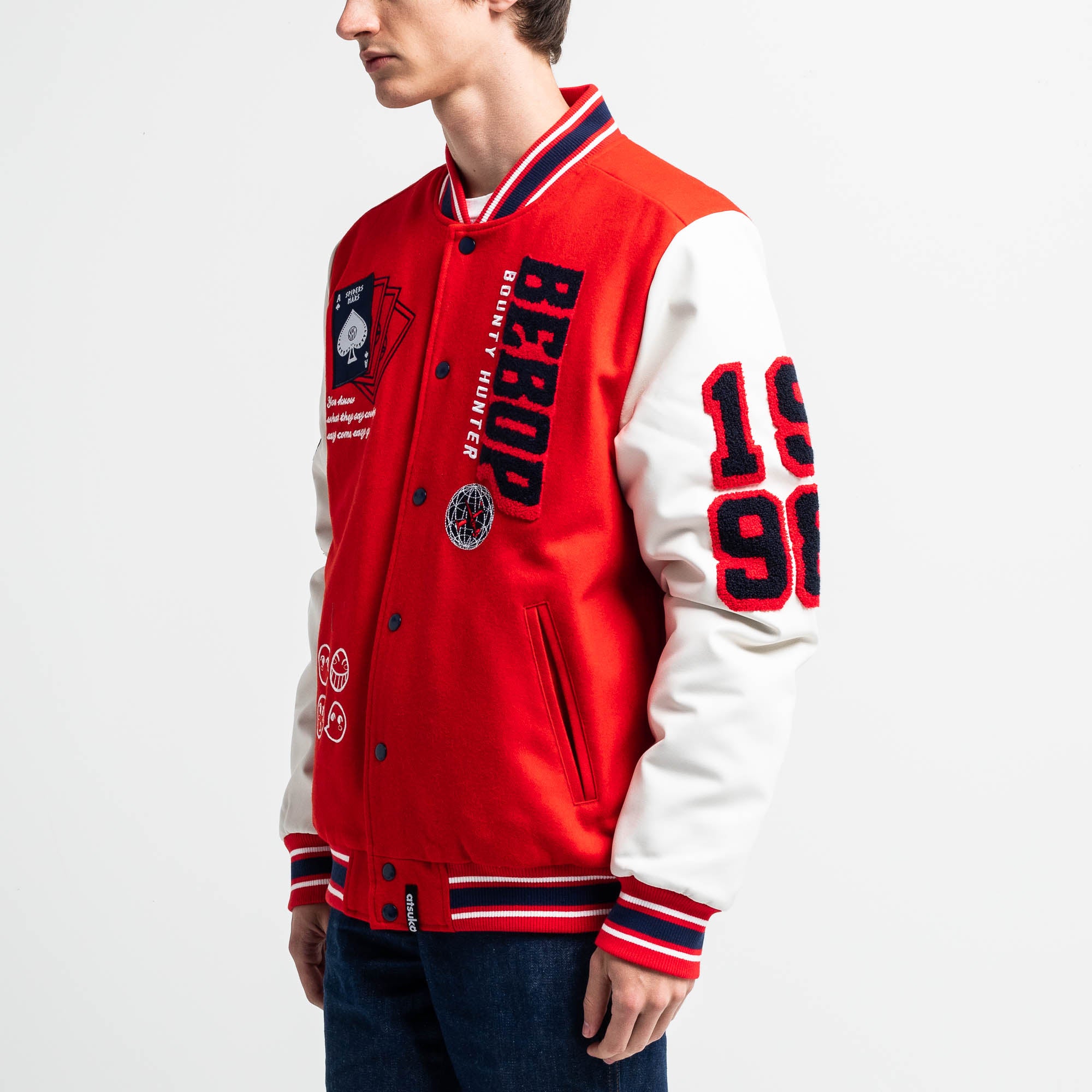 See You Space Cowboy Red Varsity Jacket