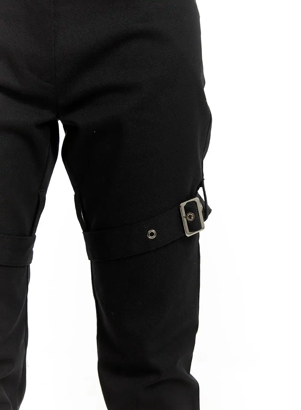 Slim Fit Buckle Bootcut Pants CF429