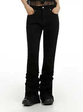 Slim Fit Shirred Bootcut Pants CF429