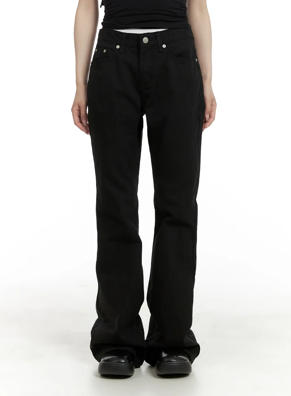 Solid Bootcut Pants CA408