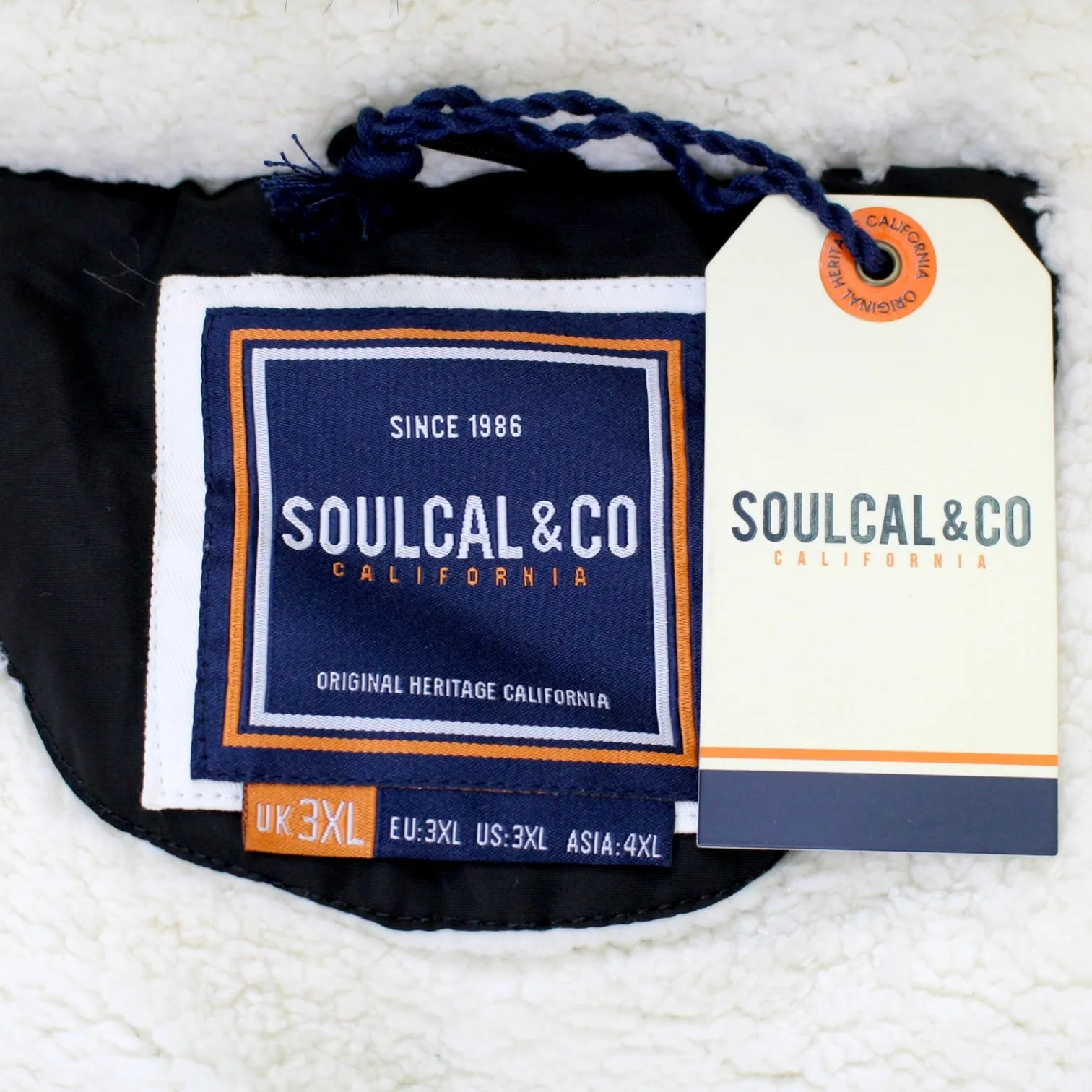 Soulcal & Co Black Padded Fleece Lined Parka