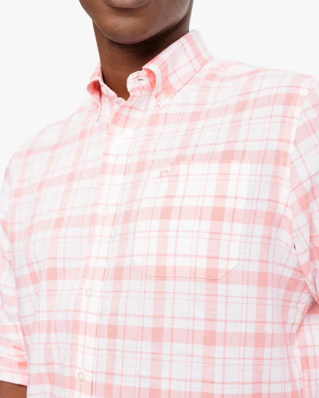 Southern Tide Headland Moultrie Plaid Long Sleeve Sport Shirt: Flamingo Pink