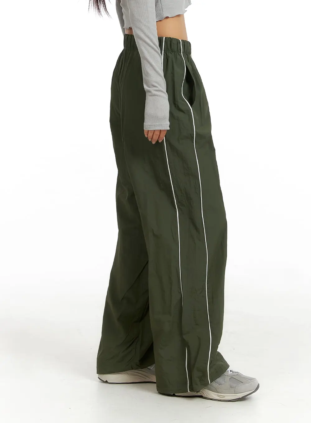 String Nylon Wide Pants CF414