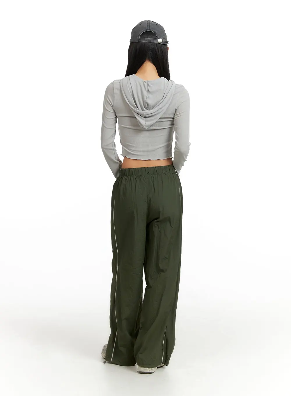 String Nylon Wide Pants CF414