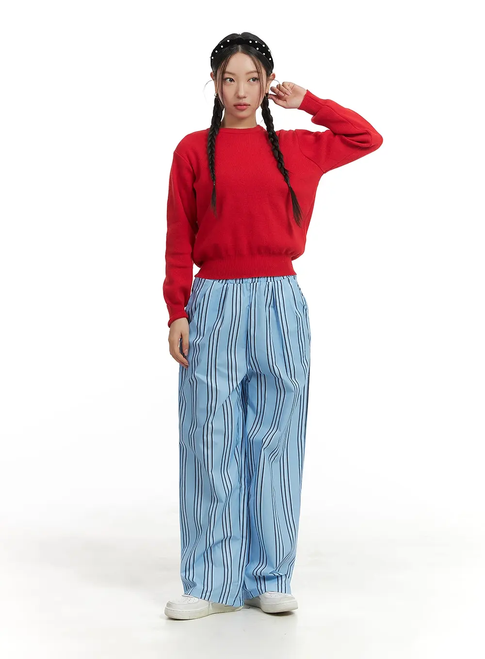 Striped Cotton Pocket Pants OM429