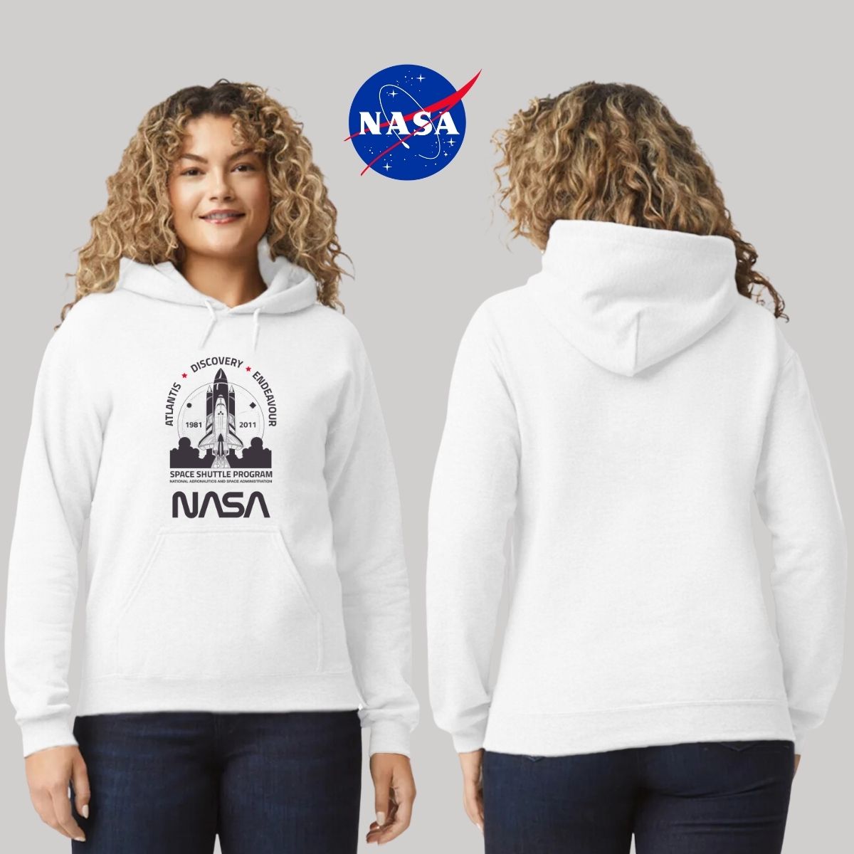 Sweater Suéter Mujer Hoodie Nasa Cohete