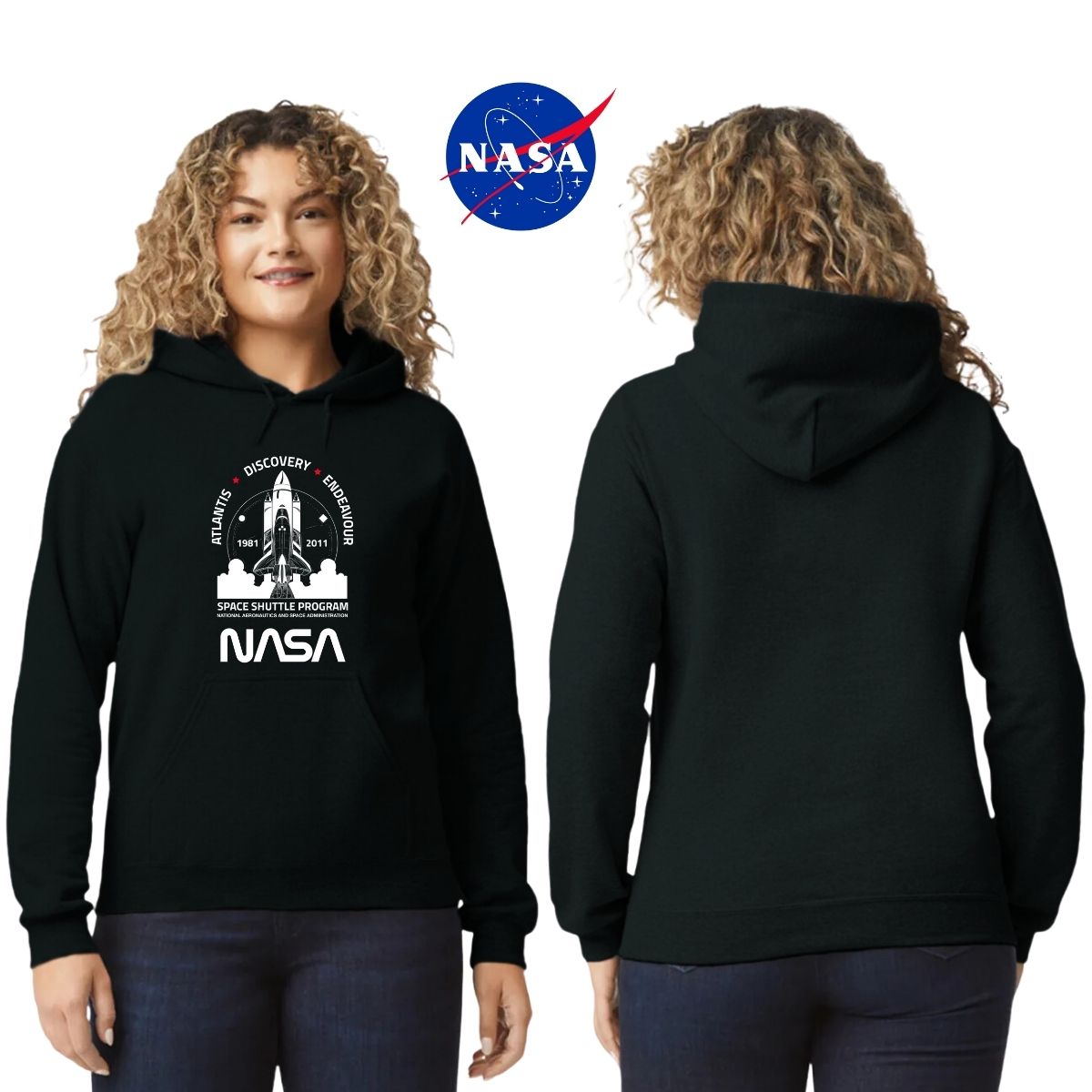 Sweater Suéter Mujer Hoodie Nasa Cohete