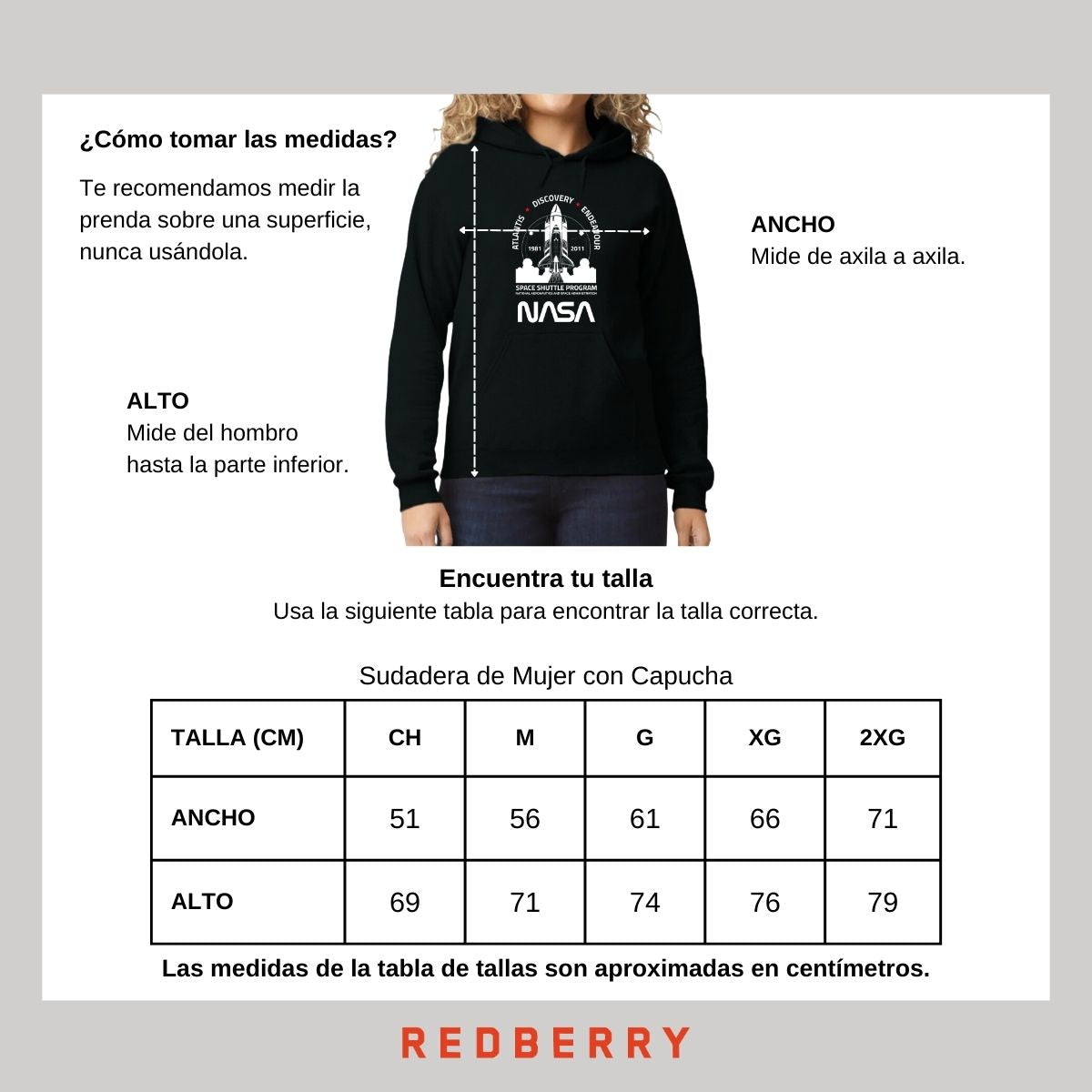 Sweater Suéter Mujer Hoodie Nasa Cohete