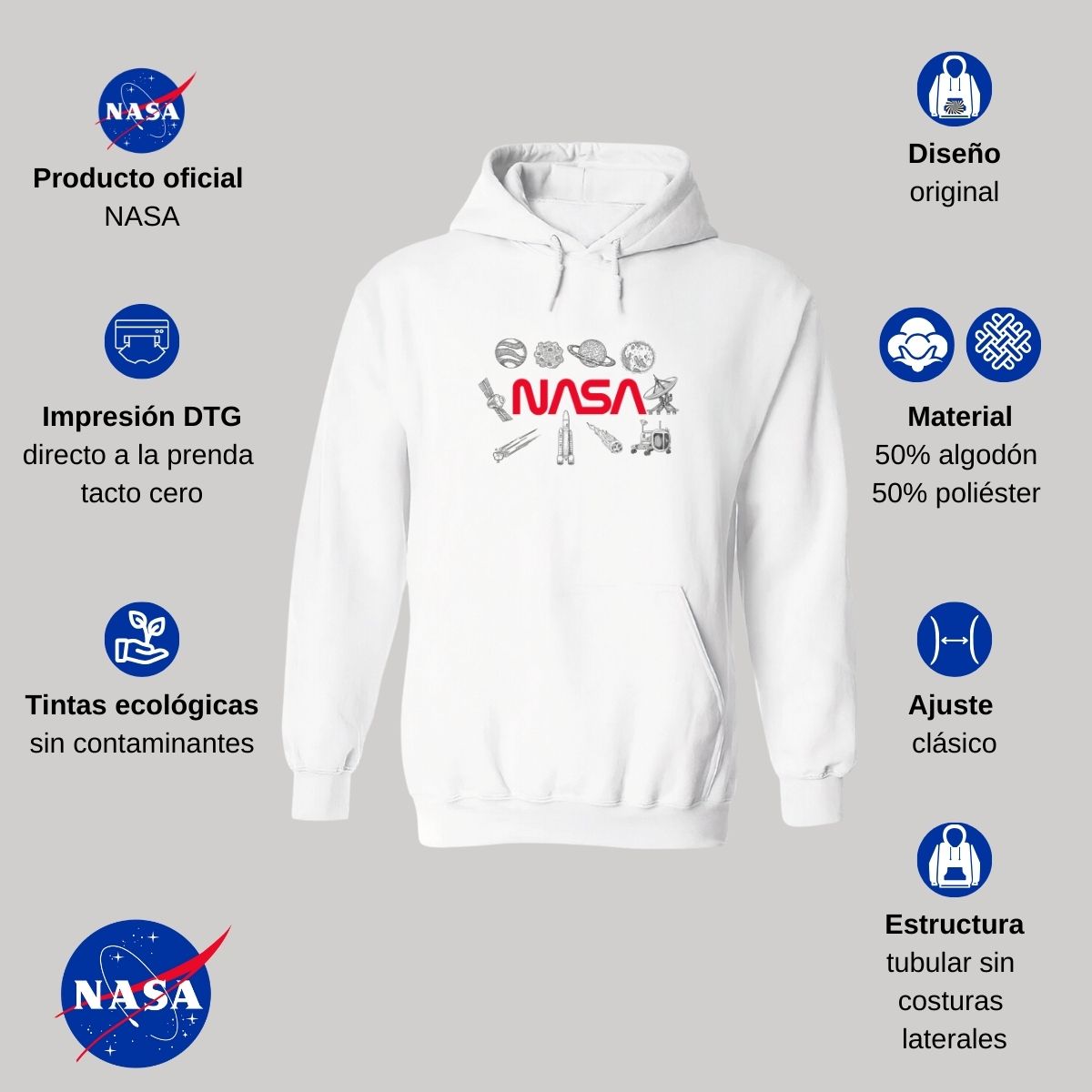 Sweater Suéter Mujer Hoodie Nasa Espacio