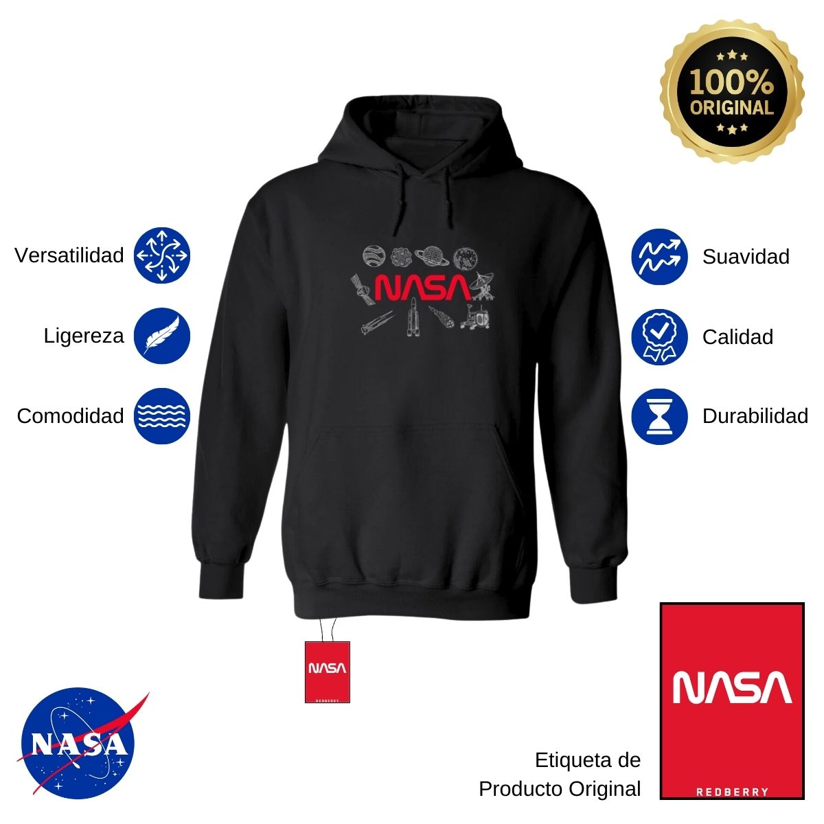 Sweater Suéter Mujer Hoodie Nasa Espacio