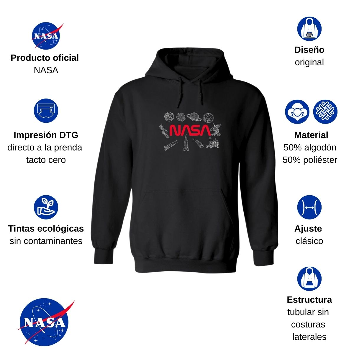 Sweater Suéter Mujer Hoodie Nasa Espacio