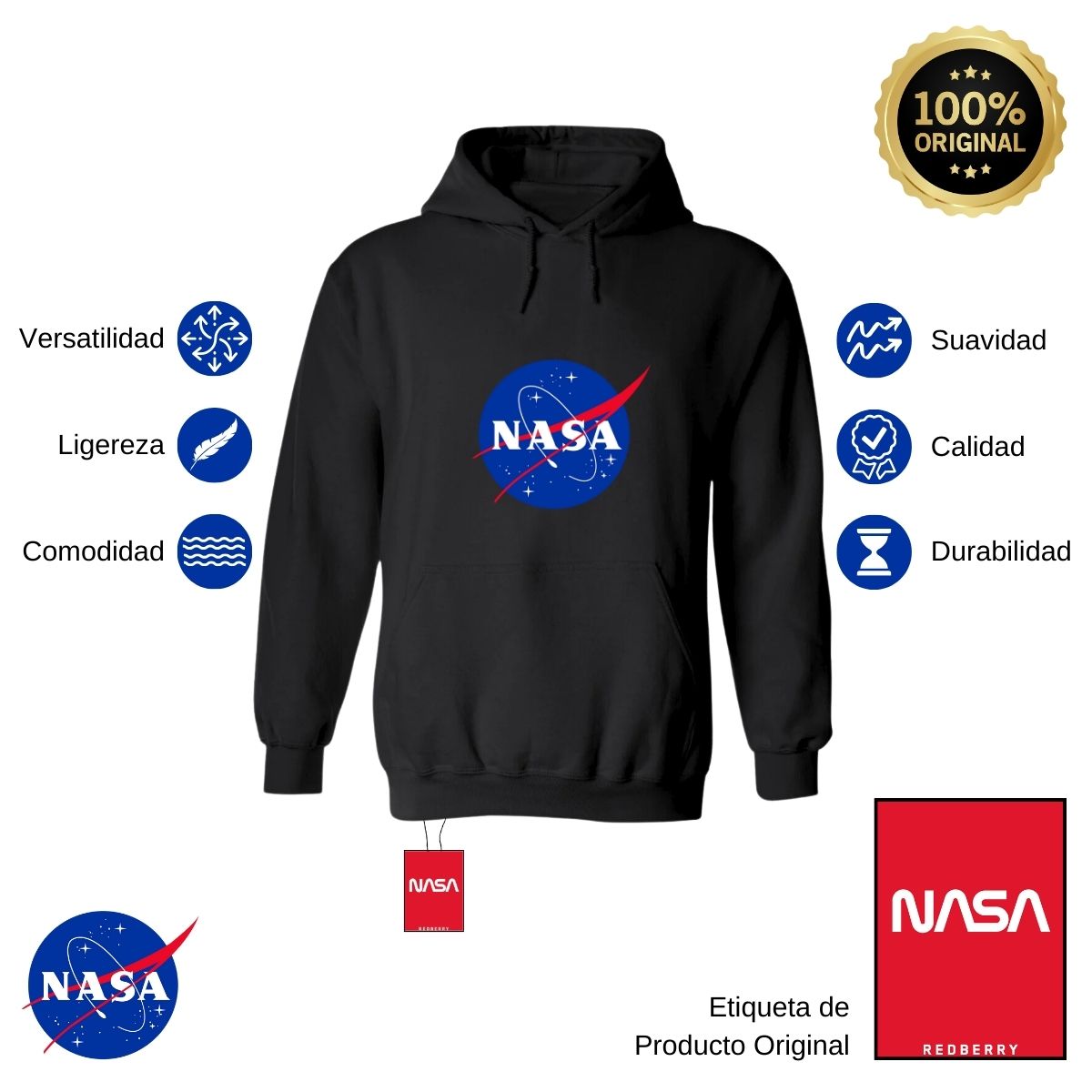 Sweater Suéter Mujer Hoodie Nasa Logo