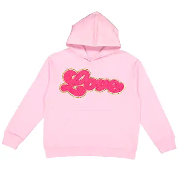 Sweet Wink Love Script Patch Valentine's Day Hoodie Sweatshirt