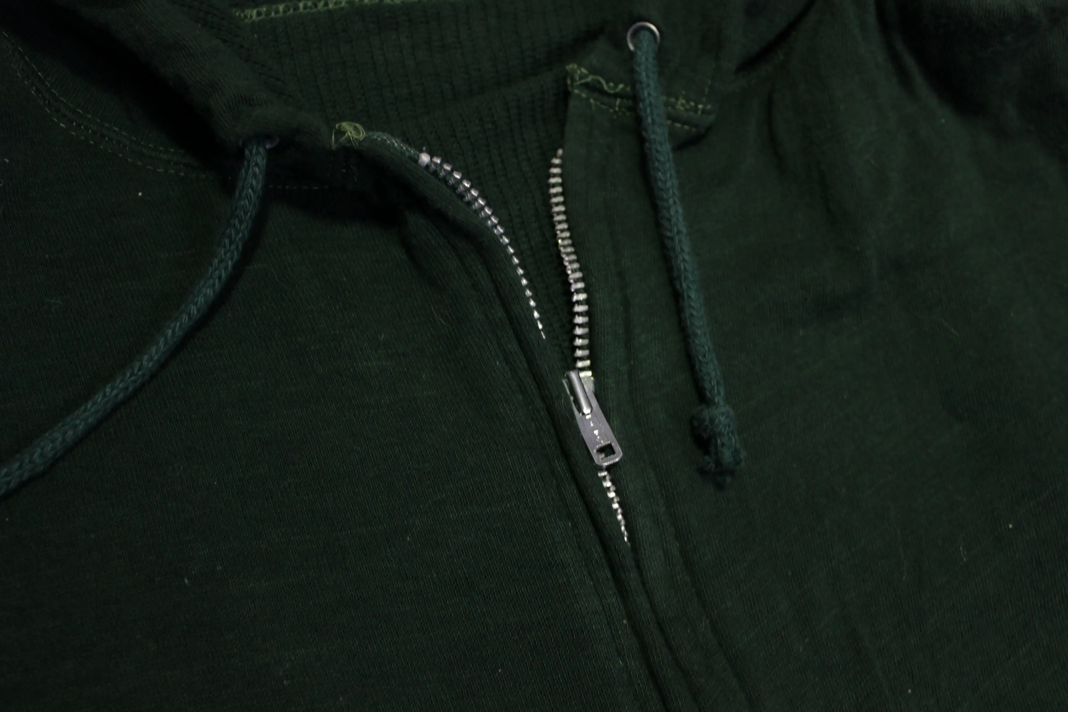 Talon Zipper Basic Forest Green Vintage 70's Hoodie Sweatshirt