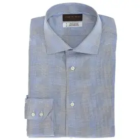 TD Collection Blue Check Button Down Sport Shirt