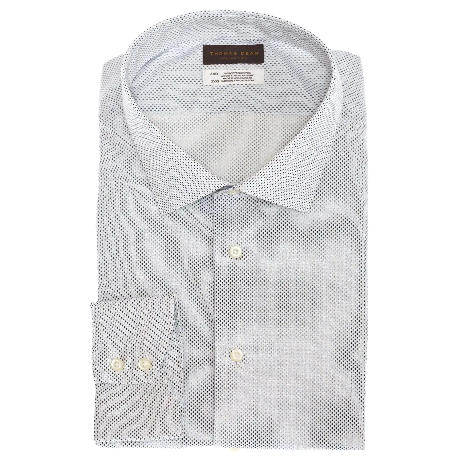 TD Collection Light Blue Mini Print Button Down Sport Shirt