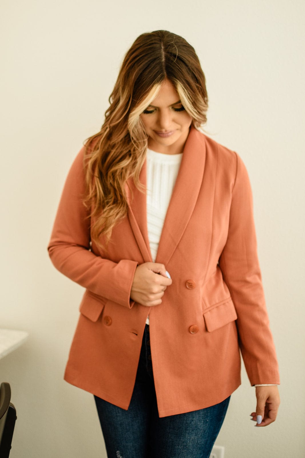 Terracotta Collared Blazer