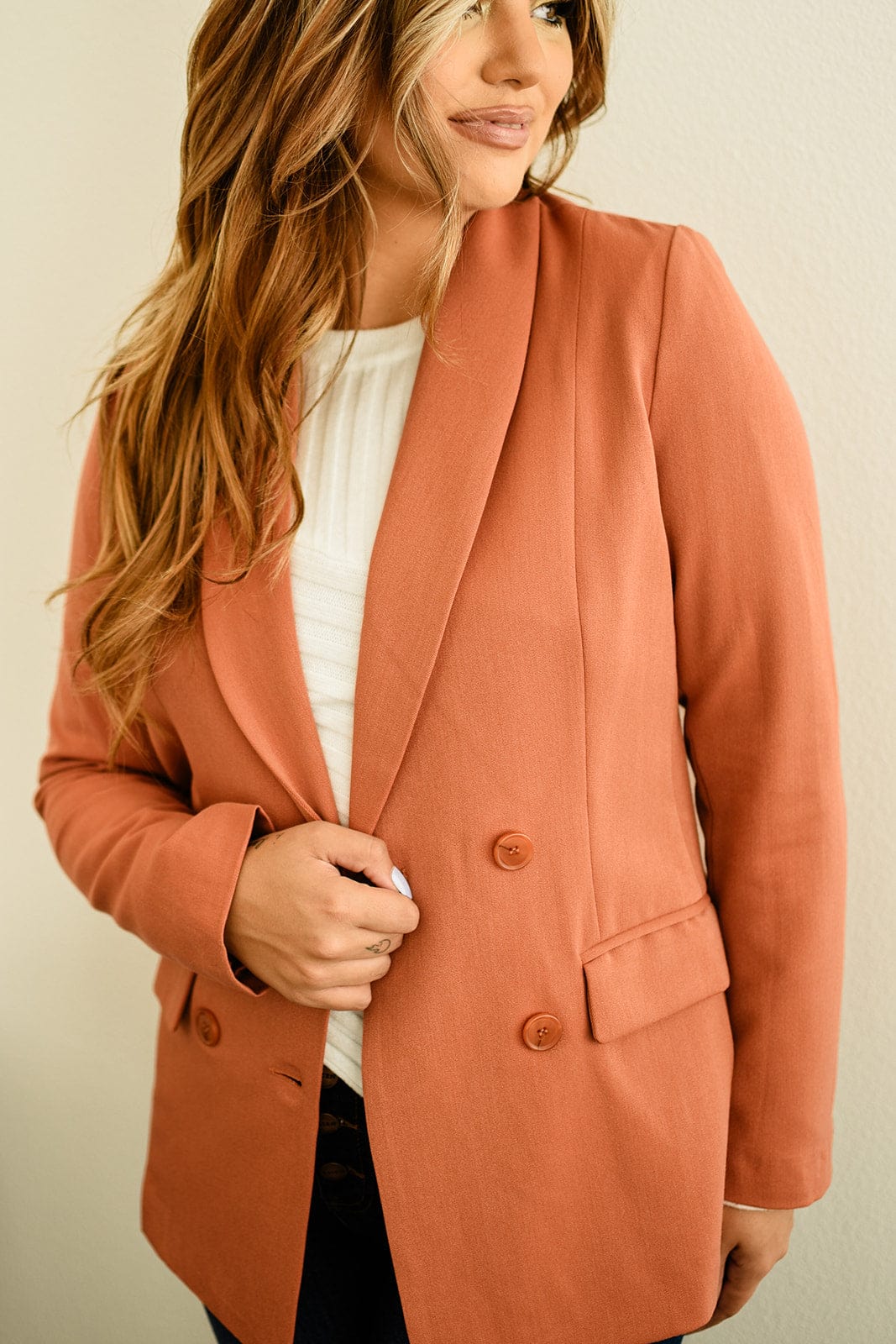 Terracotta Collared Blazer