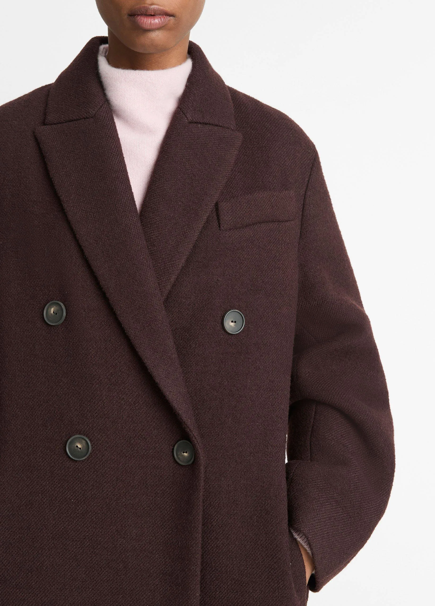 Textured Wool-Blend Double-Breasted Coat