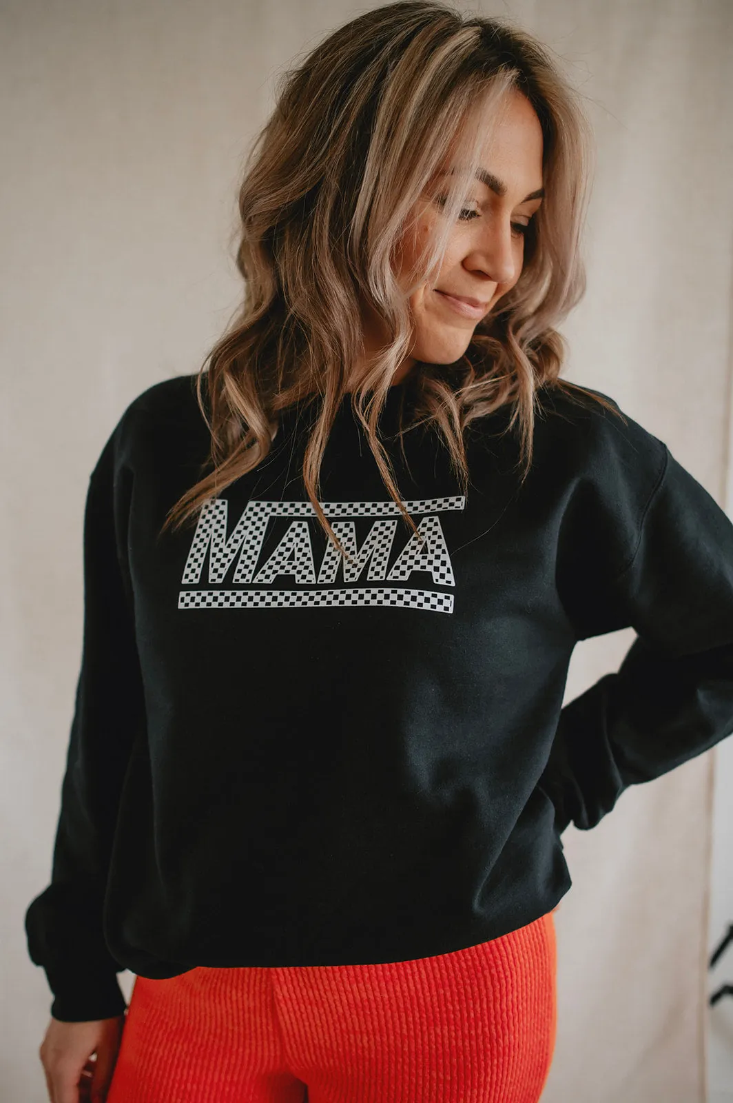 The Mama Checkerboard Sweatshirt - PLUS