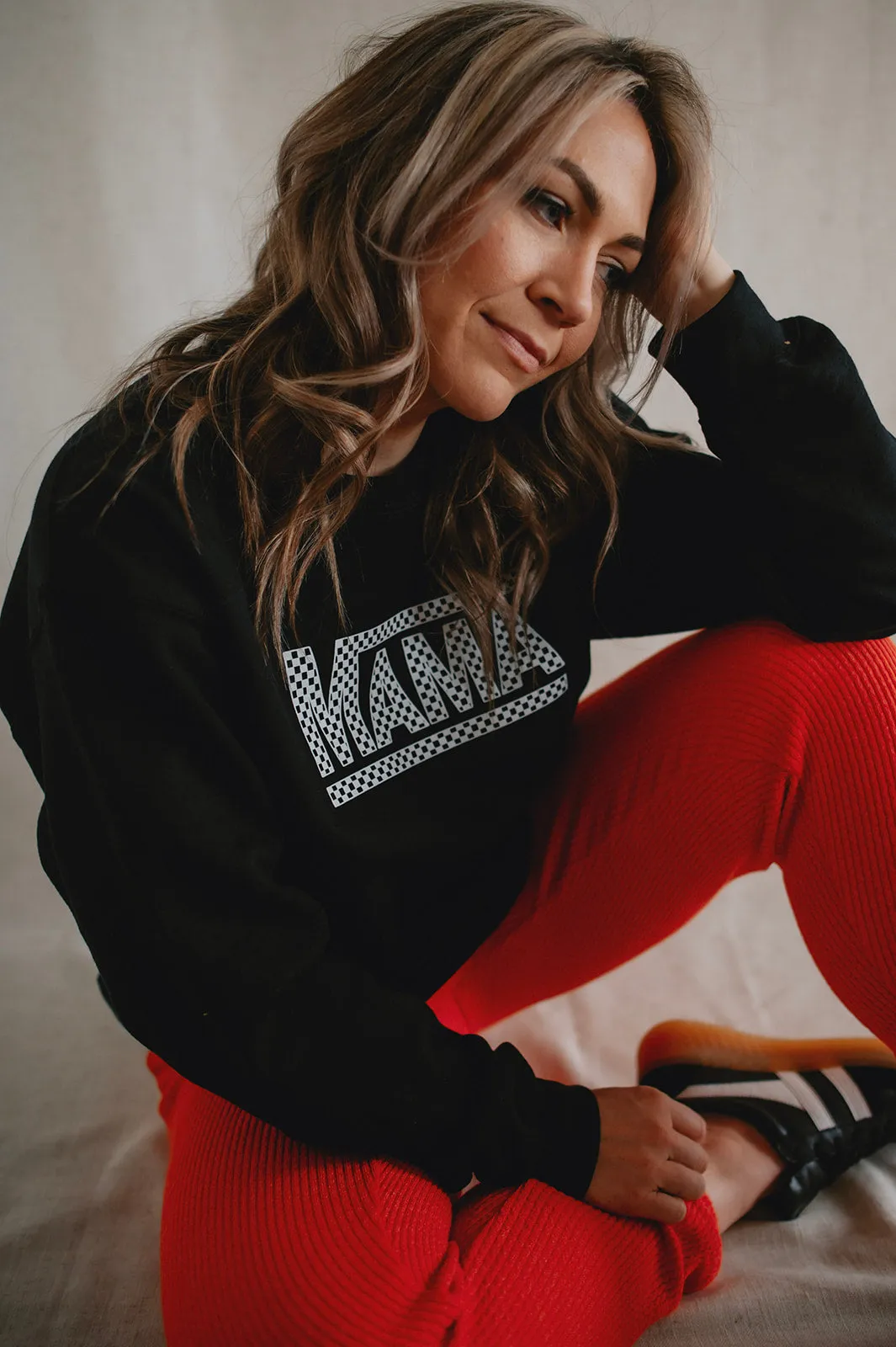 The Mama Checkerboard Sweatshirt - PLUS