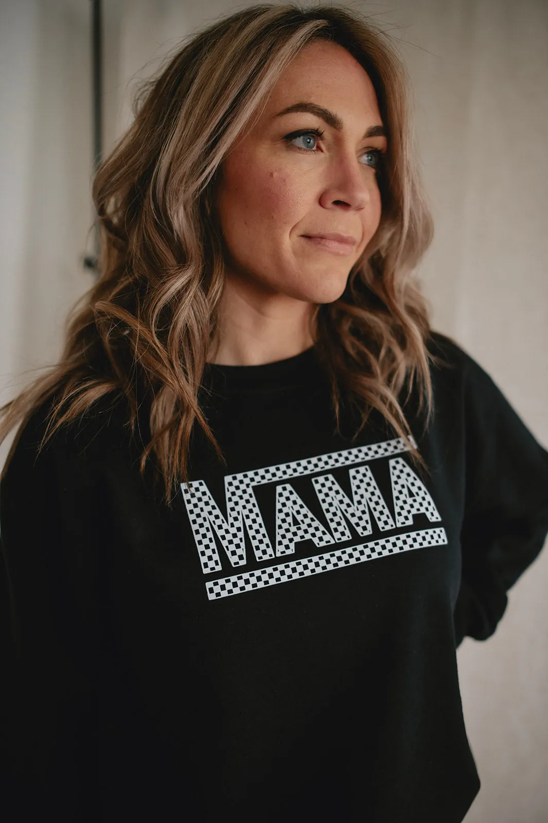 The Mama Checkerboard Sweatshirt - PLUS