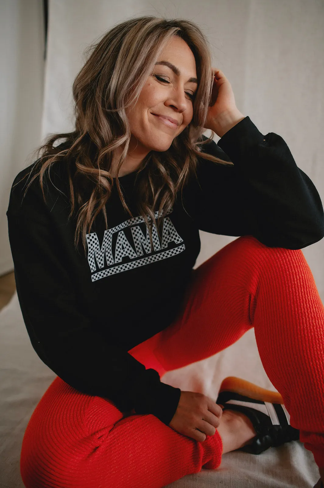 The Mama Checkerboard Sweatshirt - PLUS