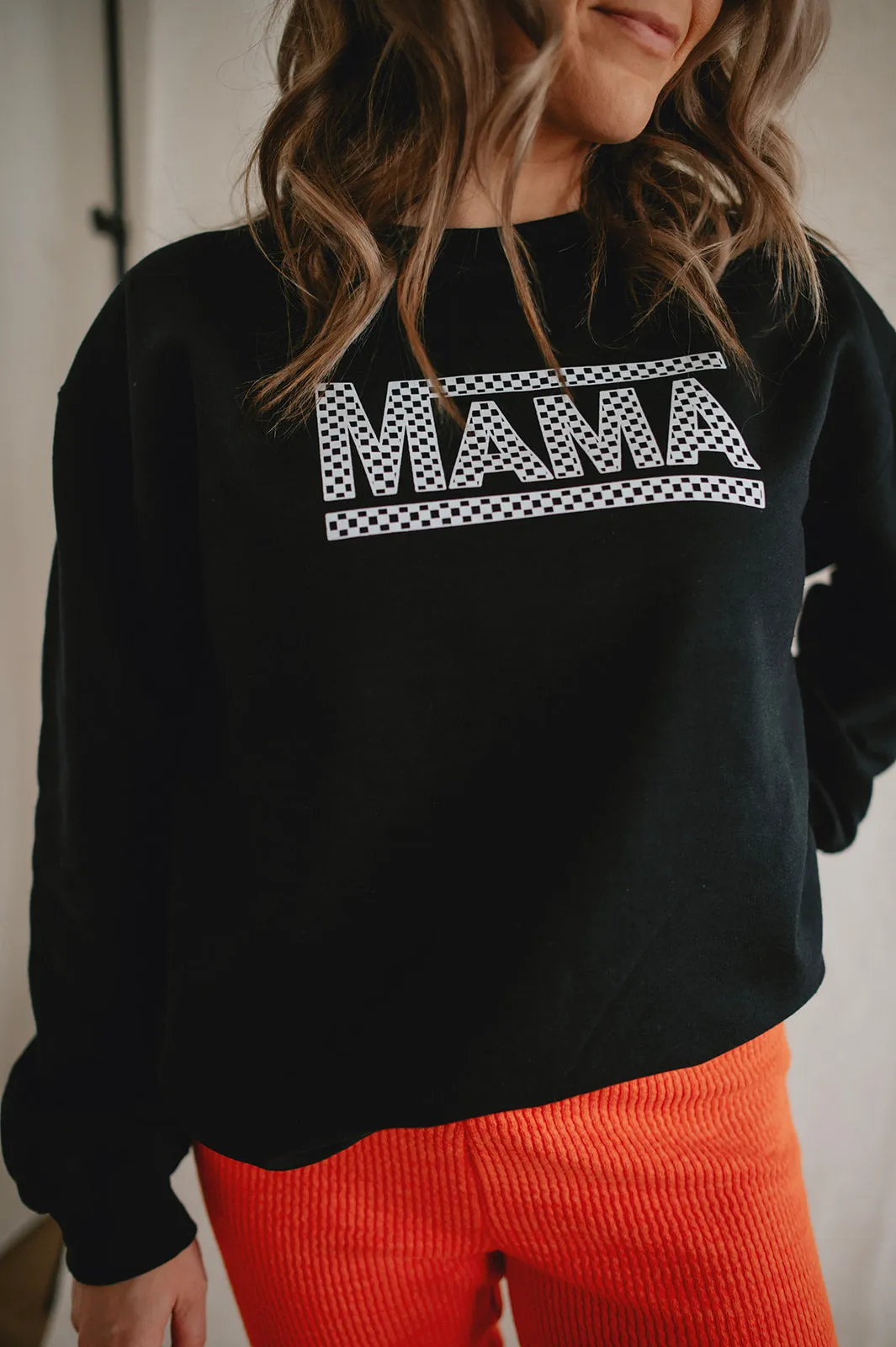 The Mama Checkerboard Sweatshirt - PLUS