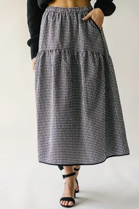 The Wasco Gingham Maxi Skirt in Black